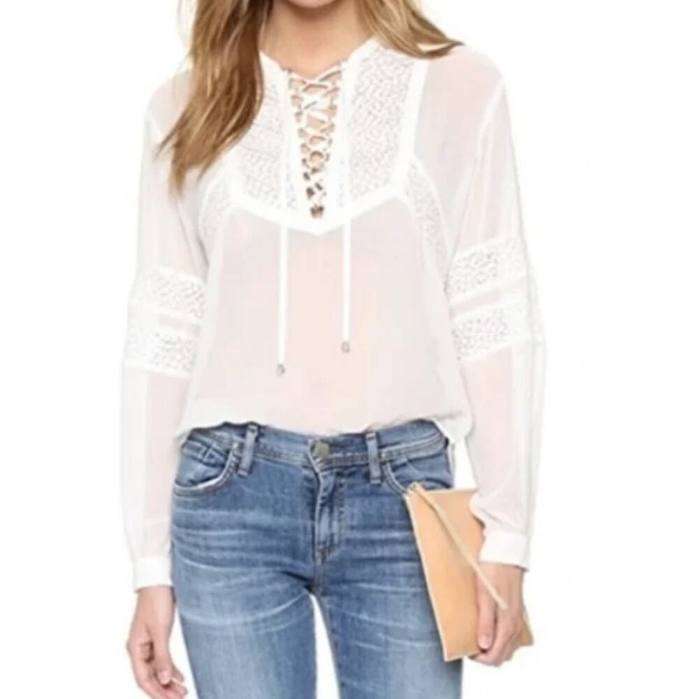 The Kooples white Lace detailing blouse XS